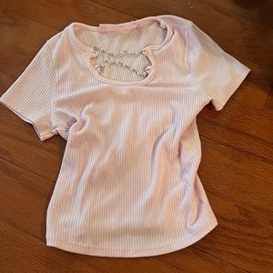 Emma and Sam pink pearl top